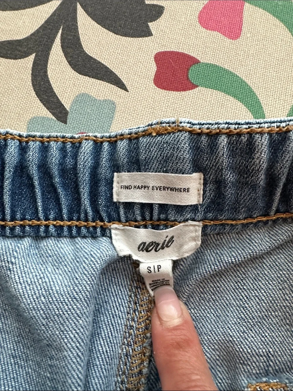 aerie Light Blue High-Waist Denim Shorts - Picture 4 of 4